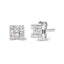 Boucles d'oreilles carrées en diamant mosaïque en or blanc 10K