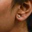 Boucles d'oreilles carrées en diamant mosaïque en or blanc 10K