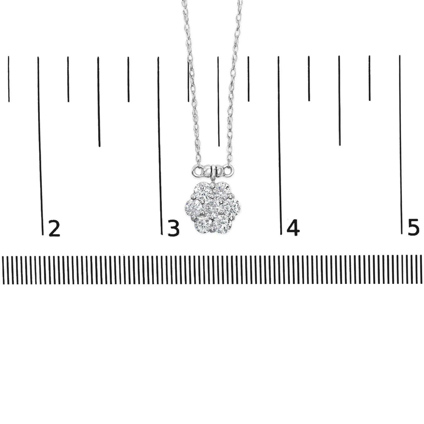Collar de diamantes en racimo de oro blanco de 10K con 3.0 cttw - 18"