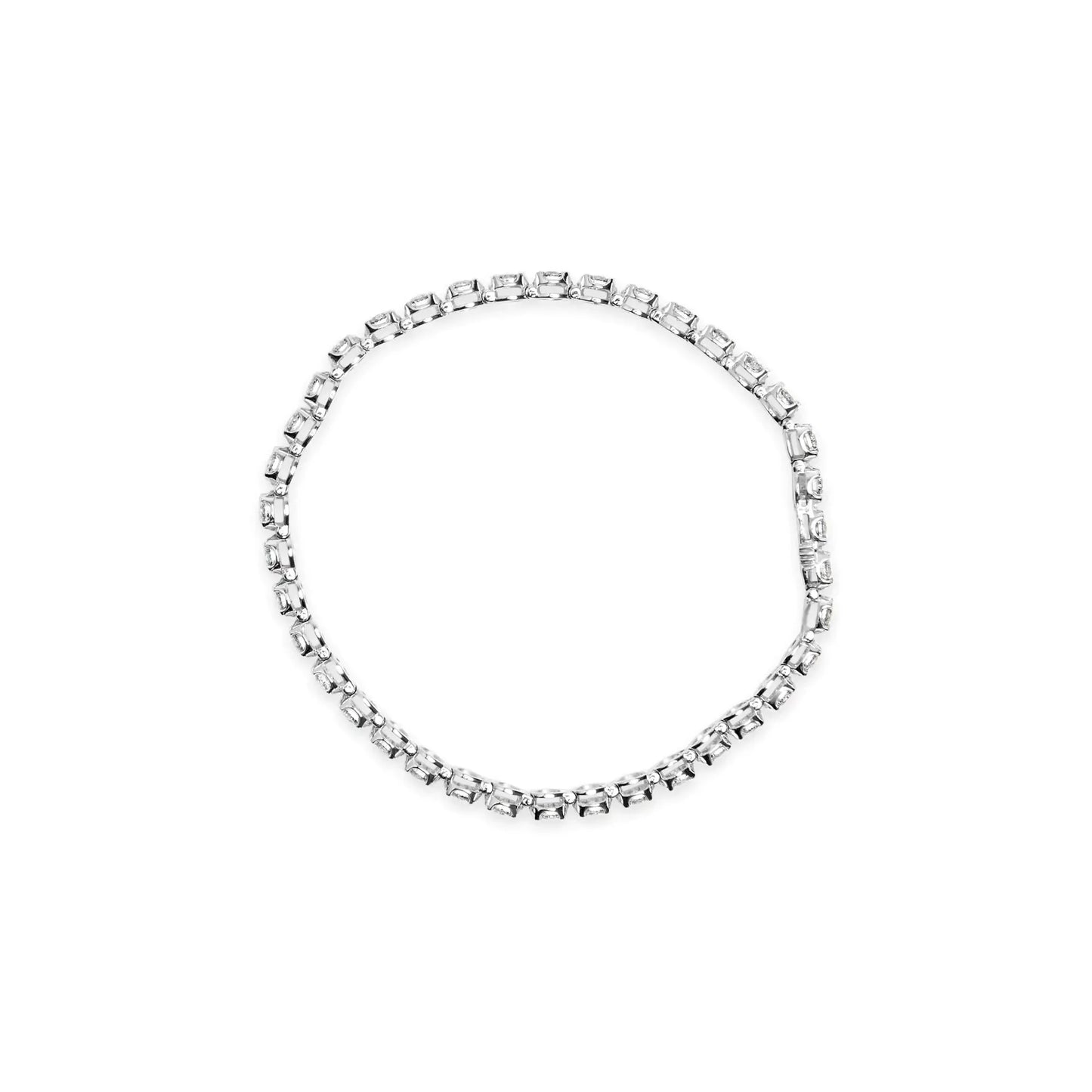Bracelet de tennis en or blanc 10K avec diamants en sertissage - 3.00 Cttw