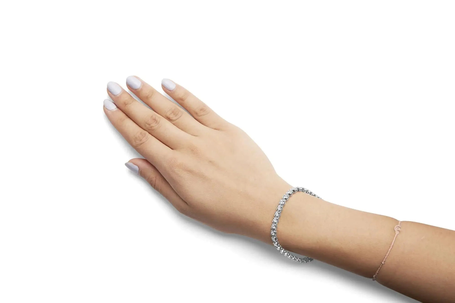 Bracelet de tennis en or blanc 10K avec diamants en sertissage - 3.00 Cttw