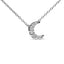 Collar de Colgante de Media Luna de Diamante en Oro Blanco de 10K