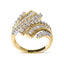 10K Yellow Gold 1.0 Cttw Diamond Woven Bypass Ring