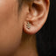 10K Yellow Gold Diamond Accented Leaf and Branch Stud Earrings