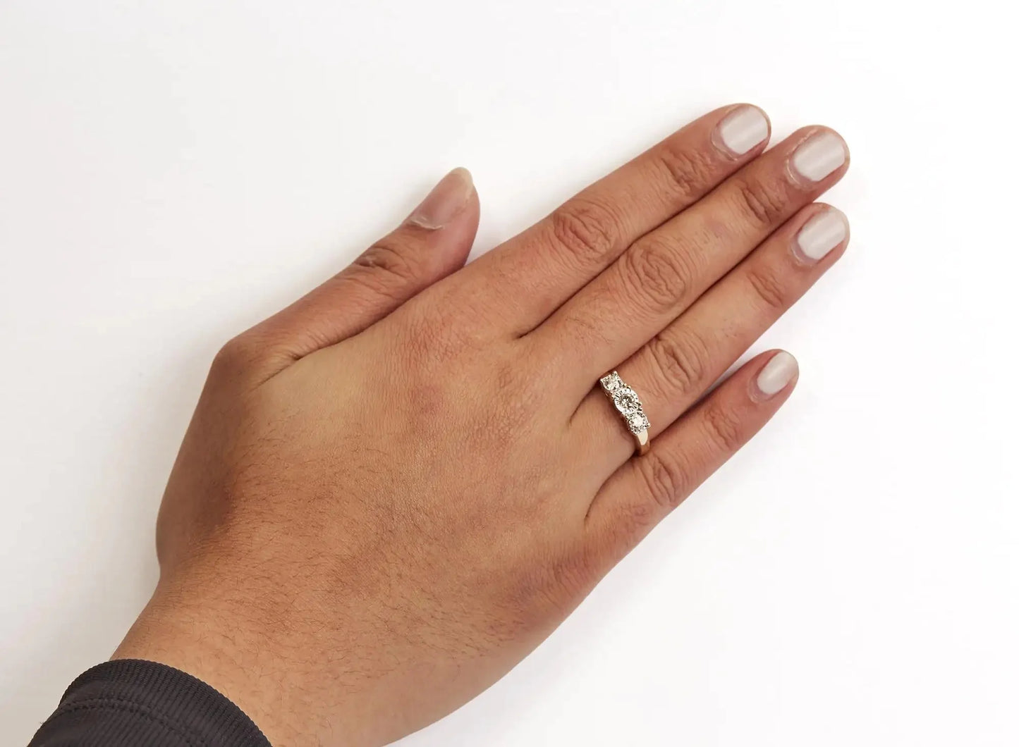 Bague Illusion à Trois Pierres en Or Jaune 10K 1/2 Cttw