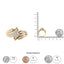 Bague en diamant en cluster en or jaune 10K avec bandeau cannelé