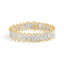 10k Yellow Gold 5.00 Cttw Diamond Oval Banded Link Bracelet - 7"