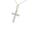 Collar de colgante de cruz con eslabones en círculo de diamante de oro amarillo de 10K para hombres