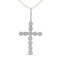 Collar de colgante de cruz con eslabones en círculo de diamante de oro amarillo de 10K para hombres