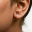 Boucles d'oreilles créoles en or jaune 10K avec saphir bleu en forme de poire et diamants