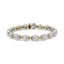 Bracelet de tennis en argent sterling plaqué or jaune 10k avec cluster de diamants - 7,25"
