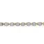 Bracelet de tennis en argent sterling plaqué or jaune 10k avec cluster de diamants - 7,25"