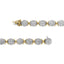 Bracelet de tennis en argent sterling plaqué or jaune 10k avec cluster de diamants - 7,25"