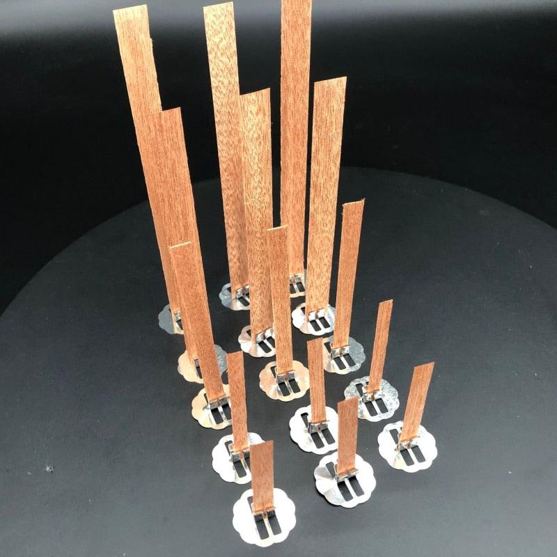 10pc Wooden Candle Wicks with Sustainer Tab for DIY Projects