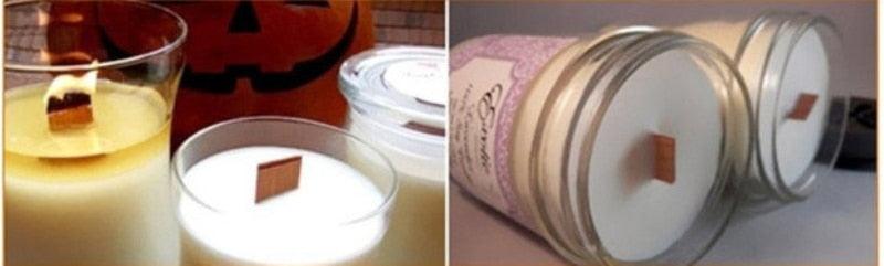 10pc Wooden Candle Wicks with Sustainer Tab for DIY Projects