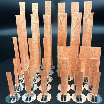 10pc Wooden Candle Wicks with Sustainer Tab for DIY Projects