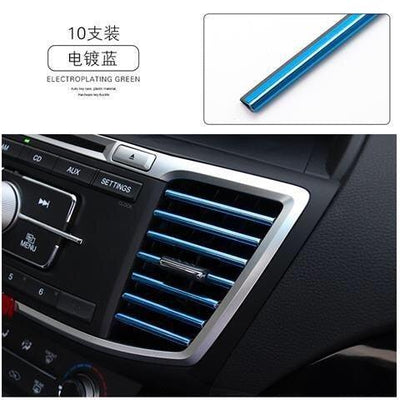 10pcs Premium Chrome Car Air Outlet Trim Strips