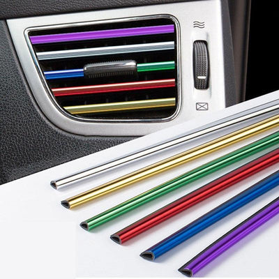 10pcs Premium Chrome Car Air Outlet Trim Strips