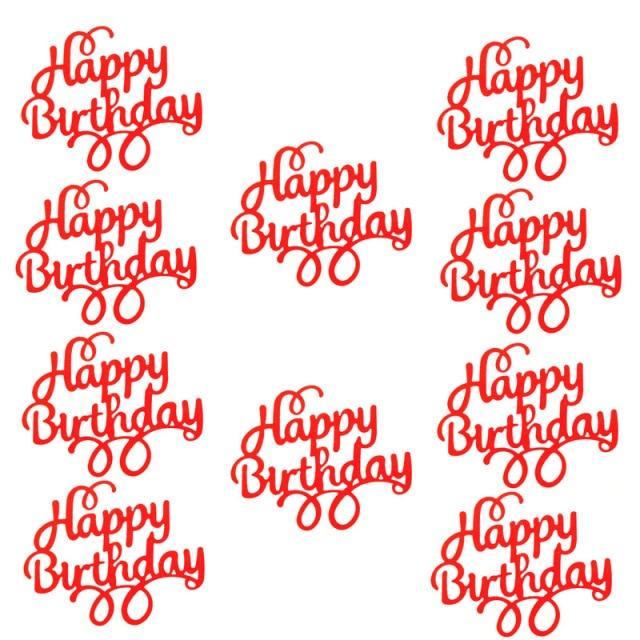 Ensemble de 10 pièces de décorations de gâteau d'anniversaire scintillantes