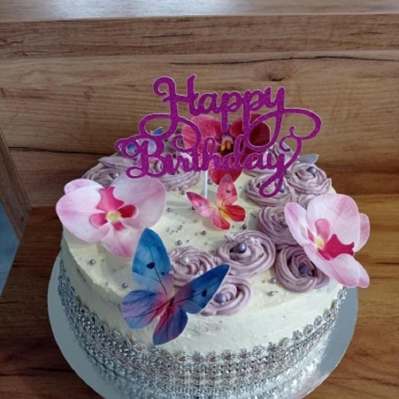 Ensemble de 10 pièces de décorations de gâteau d'anniversaire scintillantes