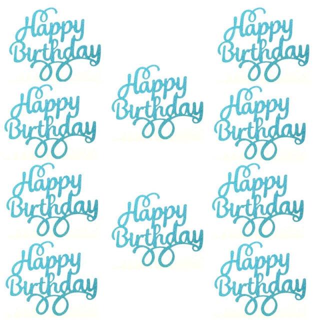 Ensemble de 10 pièces de décorations de gâteau d'anniversaire scintillantes