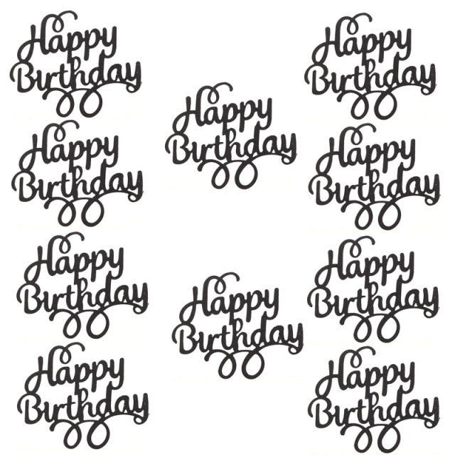 Ensemble de 10 pièces de décorations de gâteau d'anniversaire scintillantes
