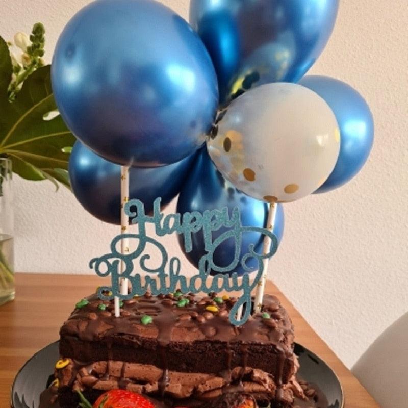 Ensemble de 10 pièces de décorations de gâteau d'anniversaire scintillantes