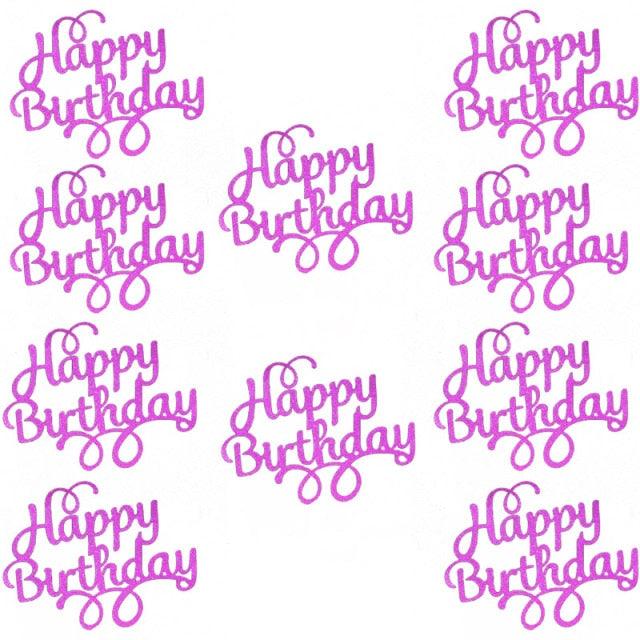 Ensemble de 10 pièces de décorations de gâteau d'anniversaire scintillantes