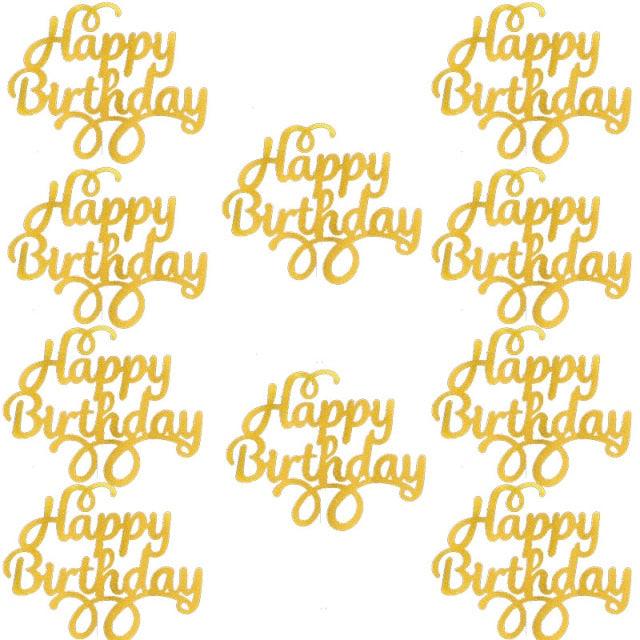 Ensemble de 10 pièces de décorations de gâteau d'anniversaire scintillantes