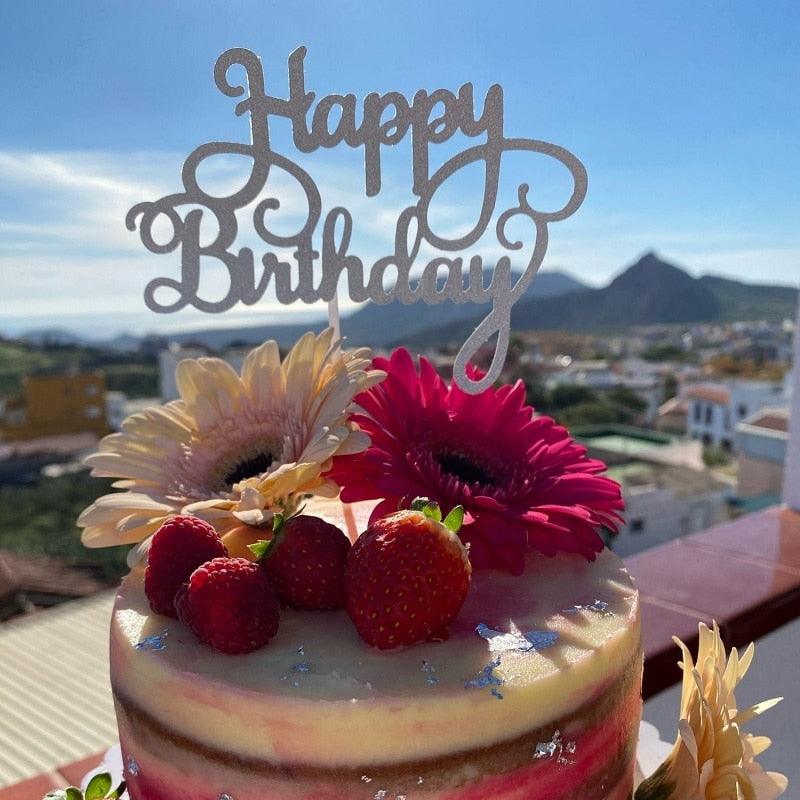 Ensemble de 10 pièces de décorations de gâteau d'anniversaire scintillantes