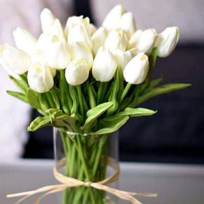 10PCS Real Touch PU Fake Tulips - Elegant Flower Bouquet