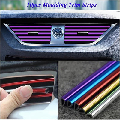 10Pcs Universal Car Air Conditioner Vent Trim Strips