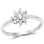 Bague en cluster de diamant blanc de 0,18 carat en or blanc 14K