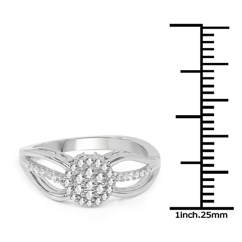 Anillo de Compromiso de Diamante Blanco Genuino de 0.25 Quilates en Oro Blanco de 14K