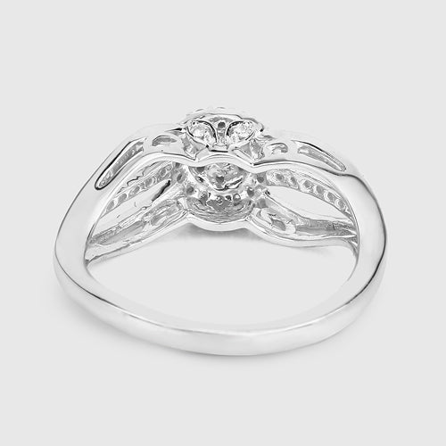 Anillo de Compromiso de Diamante Blanco Genuino de 0.25 Quilates en Oro Blanco de 14K
