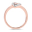 Anillo de Compromiso de Diamante Blanco Genuino de 0.29 Quilates en Oro Rosa de 14K