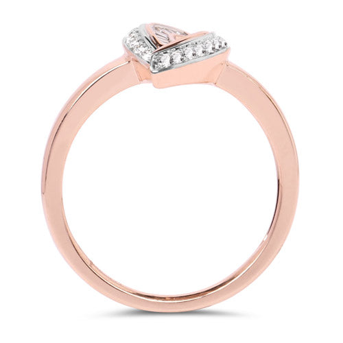 Anillo de Compromiso de Diamante Blanco Genuino de 0.29 Quilates en Oro Rosa de 14K