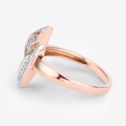 Anillo de Compromiso de Diamante Blanco Genuino de 0.29 Quilates en Oro Rosa de 14K