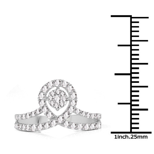 Anillo de Compromiso de Diamante Blanco de 0.54 Quilates en Oro Blanco de 14K