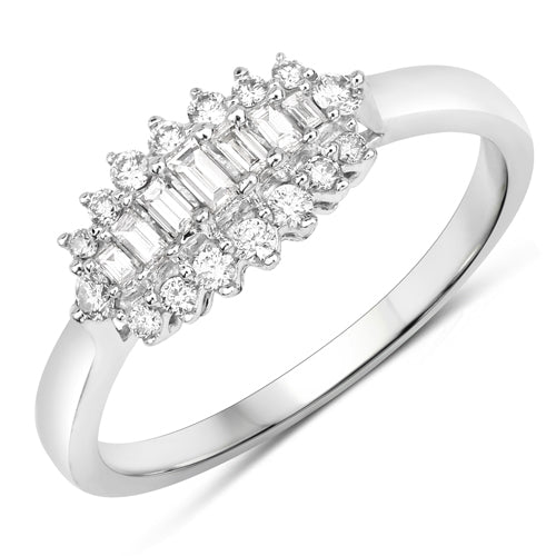 Anillo de Compromiso de Diamante Blanco de 0.37 Quilates en Oro Blanco de 14K