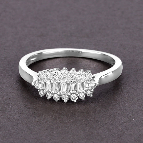 Anillo de Compromiso de Diamante Blanco de 0.37 Quilates en Oro Blanco de 14K