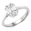Bague de fiançailles en diamant blanc véritable de 0,48 carat en or blanc 18K
