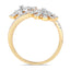 Bague Bypass en Diamant Blanc de 0,56 Carat en Or Jaune 14K