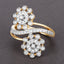 Bague Bypass en Diamant Blanc de 0,56 Carat en Or Jaune 14K