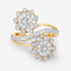 Bague Bypass en Diamant Blanc de 0,56 Carat en Or Jaune 14K