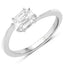 0.33 Carat White Diamond Bypass Ring in 18K White Gold
