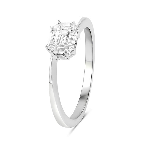 0.33 Carat White Diamond Bypass Ring in 18K White Gold