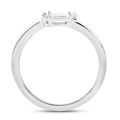 0.33 Carat White Diamond Bypass Ring in 18K White Gold