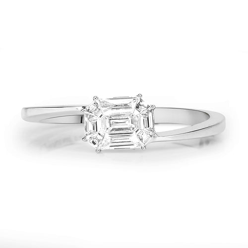 0.33 Carat White Diamond Bypass Ring in 18K White Gold