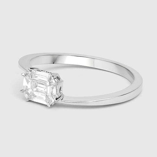 0.33 Carat White Diamond Bypass Ring in 18K White Gold